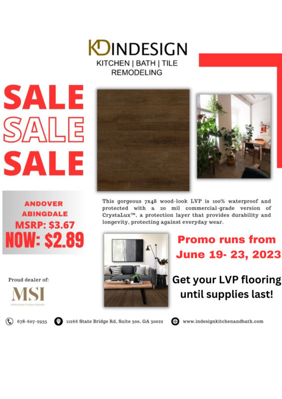 LVP Flooring Alpharetta Kitchen Bath Remodeling Andover Abingdale LVP Sale 566x800